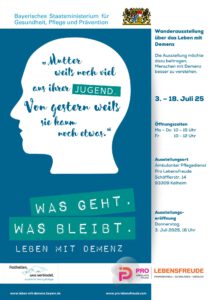 Herzliche Einladung zur Ausstellung zum Thema Demenz in Kelheim